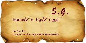 Serbán Györgyi névjegykártya